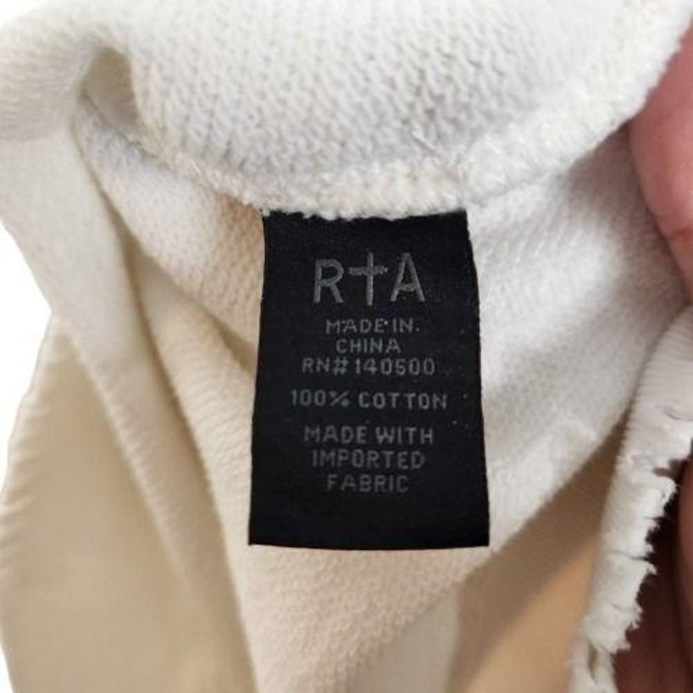 RtA Sweatshirt Womens Small White One‎ Shoulder Distressed Raw Hem Pullover - Picture 8 of 13